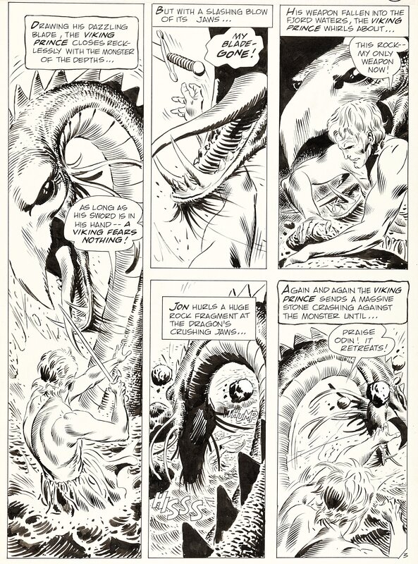 Joe Kubert, The Brave and the Bold # 24 p. 3. The Viking Prince ( 1959 ) - Planche originale