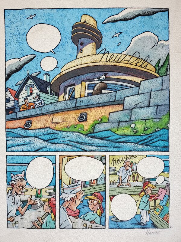 Christophe Hanze, ROBERT CONTRE DRACULA T1   planche originale couleur - Comic Strip