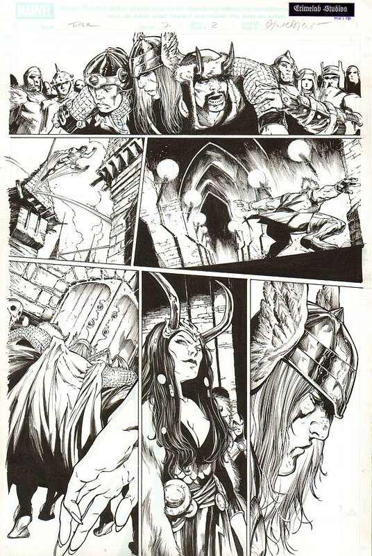 En vente - Thor # 7 page 2 par Marko Djurdjevic, Danny Miki - Planche originale