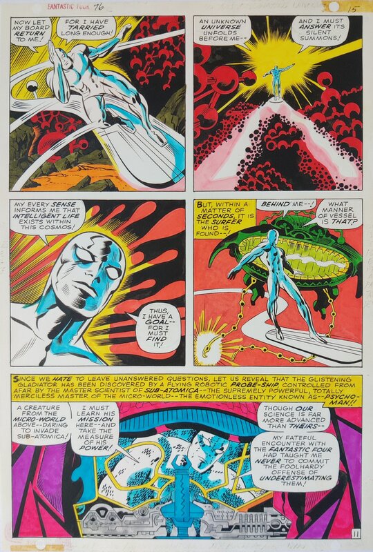 Stan Goldberg, Jack Kirby, Joe Sinnott, Silver Surfer from Fantastic Four #76 - Original Stat Colors - Original art
