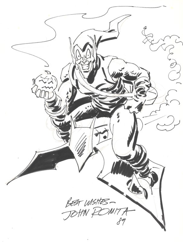 John Romita, Green Goblin Convention Sketch Original Art 1989 - Original Illustration