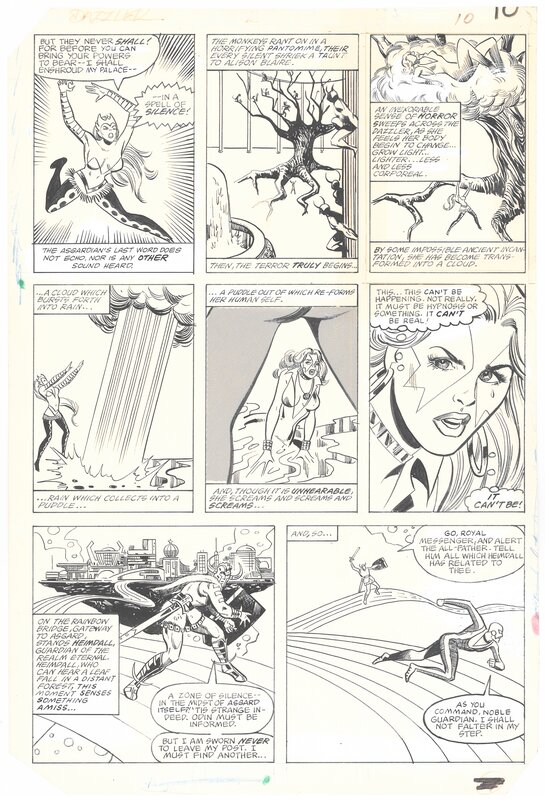 Frank Springer, Vince Colletta, Dazzler #16 (1982) page 10 Enchantress Heimdall Original Art - Comic Strip
