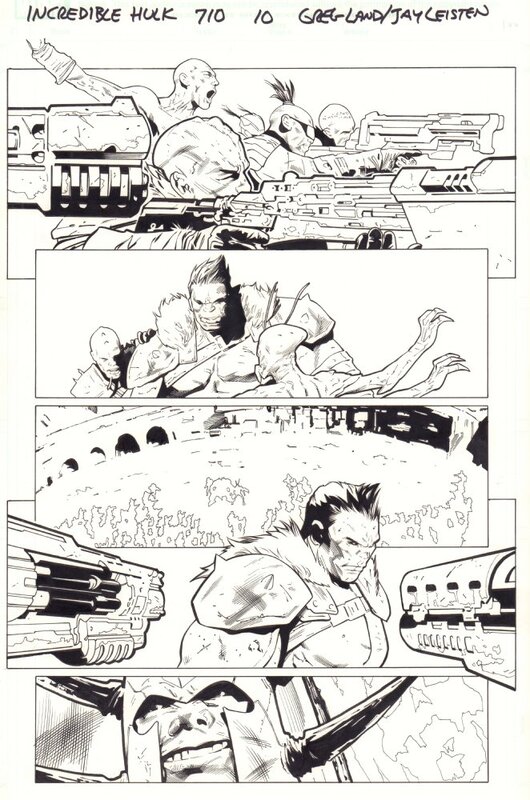 Greg Land, Jay Leisten, The Incredible Hulk #710 page10 - Planet Hulk (Amadeus Cho) vs. Warlord (Sakaar) - 2017 Original Art - Comic Strip