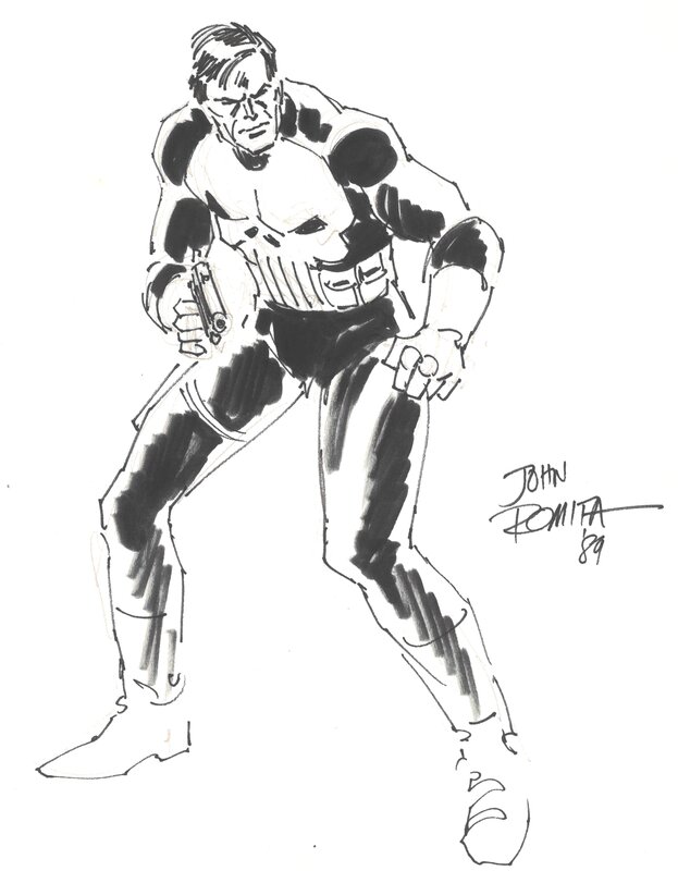 John Romita, Punisher Convention Sketch Original Art 1989 - Illustration originale