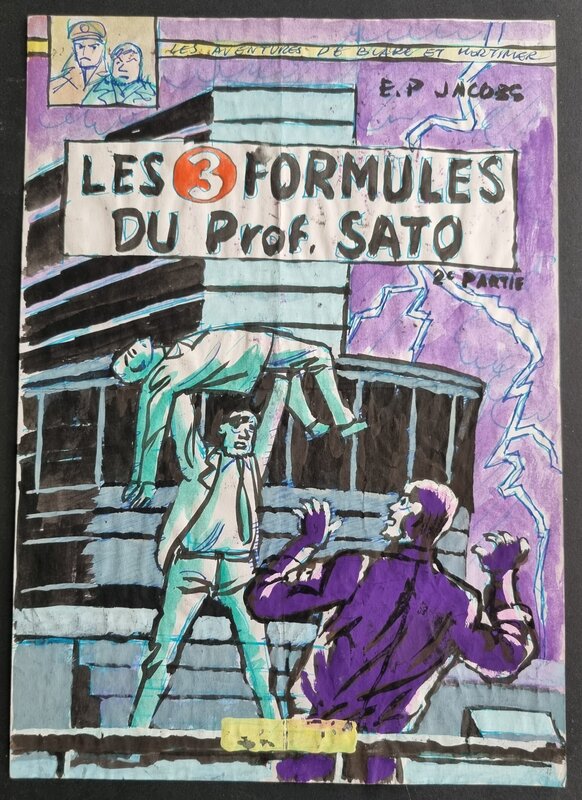 Bob De Moor, Edgar Pierre Jacobs, Blake et Mortimer - les 3 formules du professeur Sato - projet couverture - Original Cover