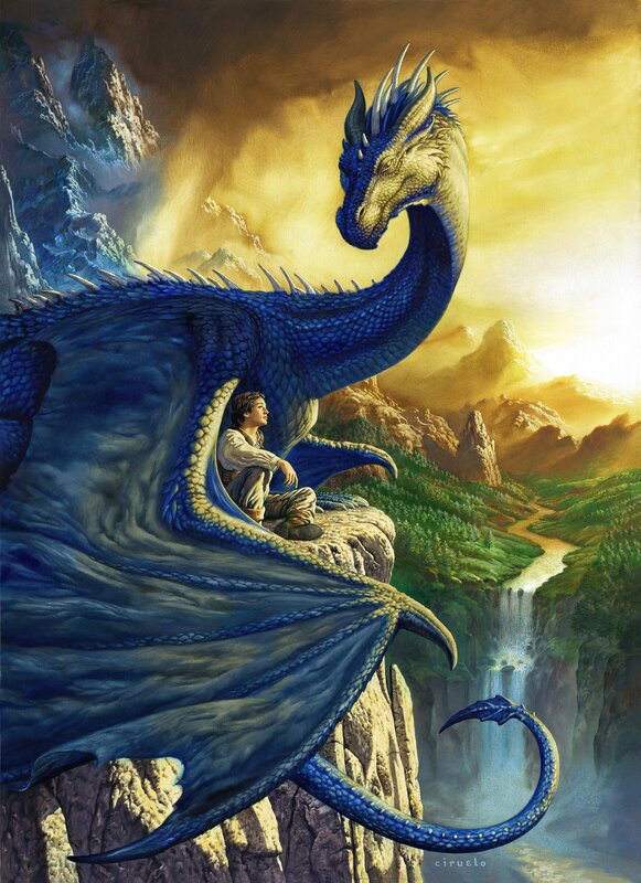 En vente - Ciruelo Cabral, Eragon et Saphira - Publiée - Illustration originale