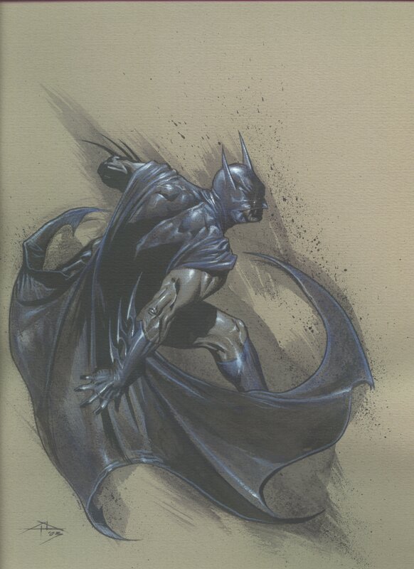 Batman under attack par Gabriele Dell'Otto - Illustration originale