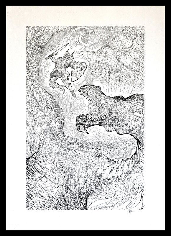Prince & Dragon by Bruno Maïorana - Original Illustration