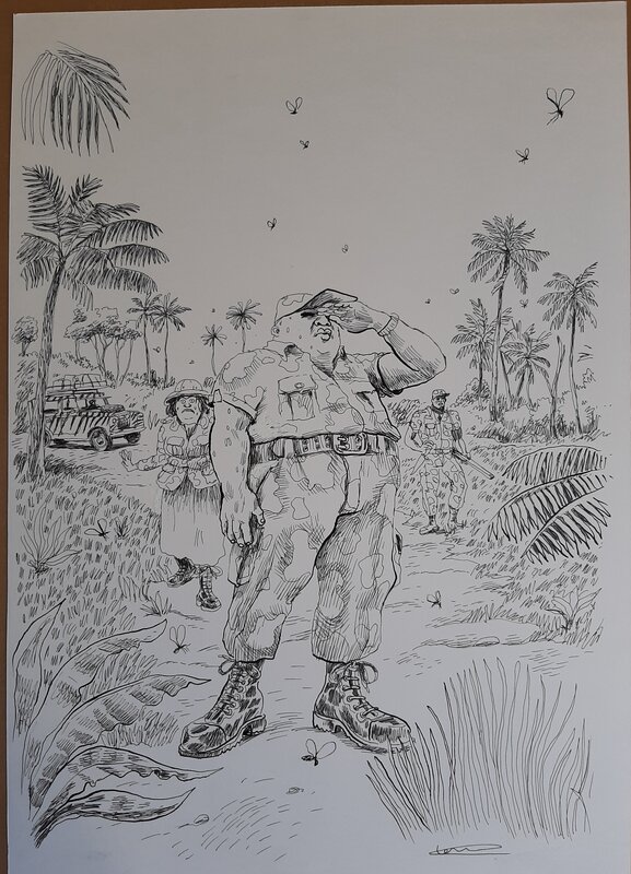 Clément Oubrerie, Marguerite Abouet, Dans la jungle près de chez Aya de Yopougon (Couverture) - Original Cover