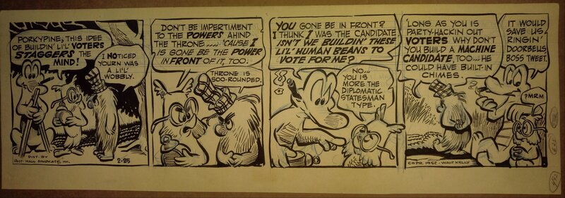 Walt Kelly, Pogo possum - voters' staggers - Comic Strip