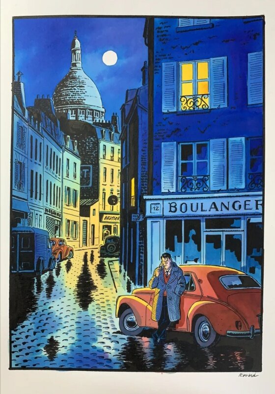 For sale - François Ravard, Nestor Burma...Montmartre... - Original Illustration
