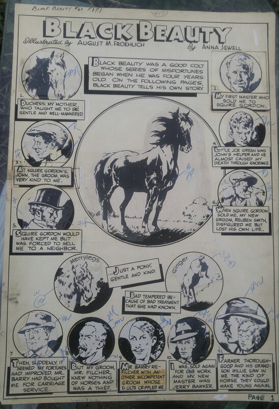August Froehlich, Black Beauty Classics Illustrated #60 - Planche originale