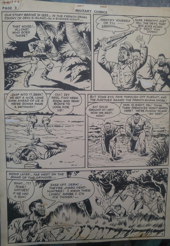 John Cassone, Military Comics. #23 Devils Island Kingkono - Planche originale