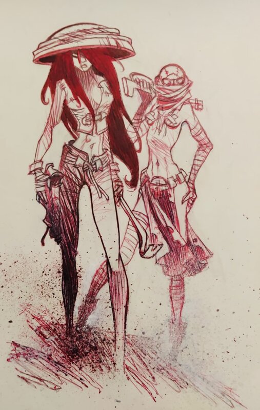 Anita et la Rafale par Cromwell - Illustration originale