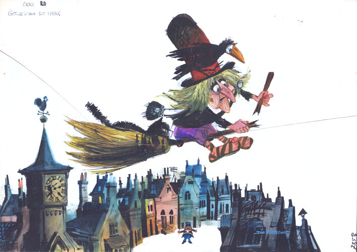 Jan Wesseling | 1974 | Gozewina Feest in het heksenhuis - Illustration originale