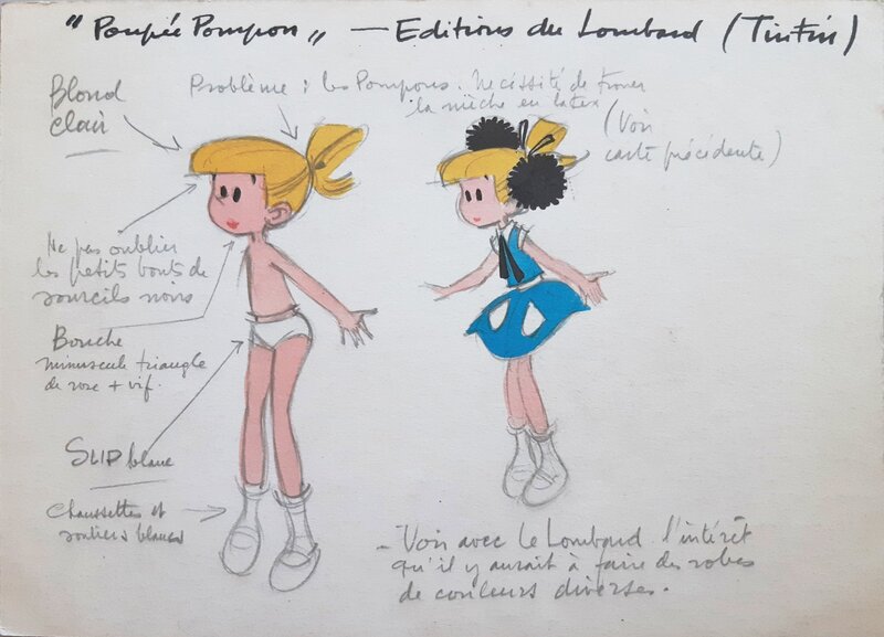 André Franquin, Pompon pour une poupée en latex - Original Illustration