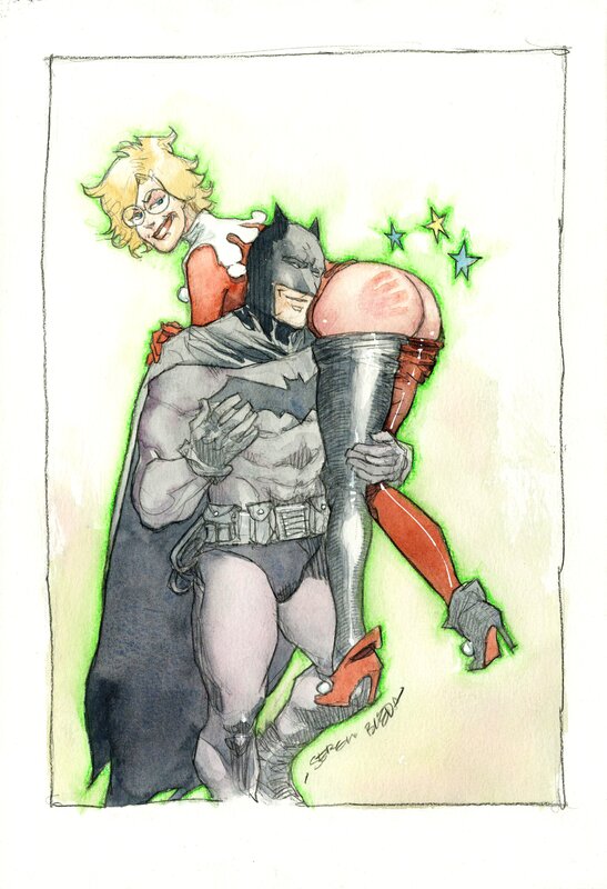 En vente - Sergio Bleda, Batman et Harley Queen - Illustration originale