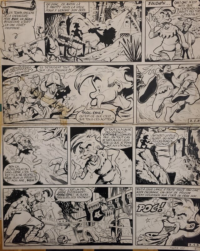 Albert Uderzo, Jean-Michel Charlier, Belloy, Chevalier sans armure (Planche N°1) - Comic Strip