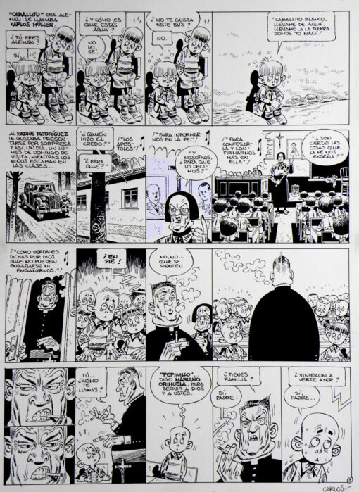 For sale - Carlos Giménez, Paracuellos Tome 3 – Histoire  » Boulettes  » Planche originale n° 3 – Carlos Gimenez - Comic Strip