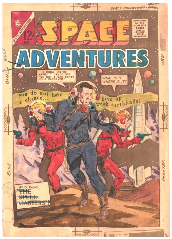 Dick Giordano - Space Adventures (1952 1st series) #57 Charlton Cover Color Colour Guide Colorguide Colourguide - Couverture originale