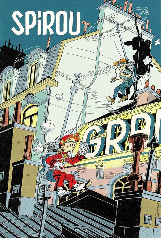 Spirou et Fantasio par Guy Counhaye - Illustration originale