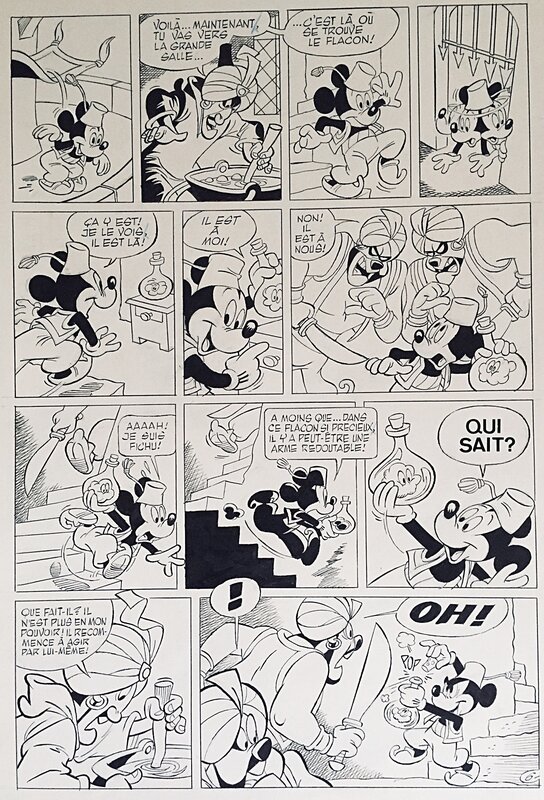 Claude Marin, François Corteggiani, Walt Disney, Marin, Mickey Mouse, Les mille et uns ennuis, planche n°6, 1997. - Planche originale