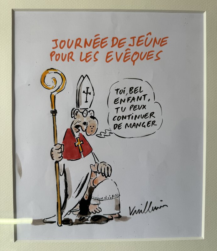 For sale - Philippe Vuillemin, Journée de Jeûne pour les eveques - Original Illustration