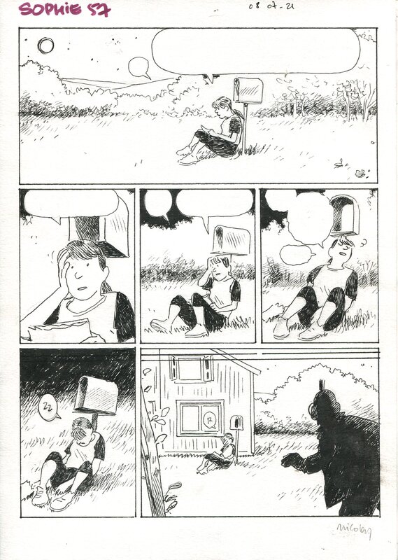 En vente - Nicoby, zabus, Le Monde de Sophie page 57 - Planche originale