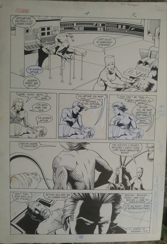 Ken Hooper, Bob Dvorak, Aquaman #4 D.C. Comicsv1992 - Planche originale