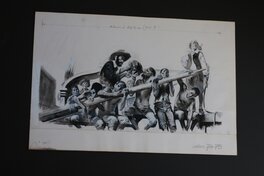 René Follet - Follet, illustration des Galériens - Original Illustration