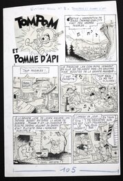 Claude Marin - Marin, pl1 de Tom Pom et pomme d'api - Planche originale