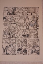 Michel Méral - Meral, planche (1 sur 2) de Coeur Brûlé revisitant une planche de Juillard de Plume Aux vents, et sa mise en couleur - Comic Strip