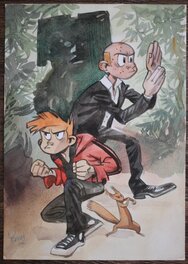 Yoann - Spirou, Fantasio et Spip - Illustration originale