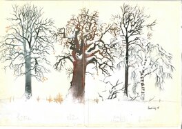 René Hausman - Arbres - Original Illustration