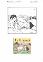 André Taymans - Étiquette de La Moneuse - Original Illustration