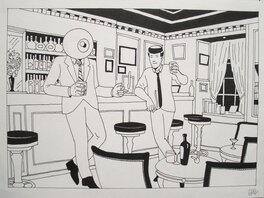 François Gadant - Ultimex et Steve au bar par Gad - Original Illustration
