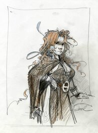 Régis Loisel - Loisel Quête crayonné - Illustration originale