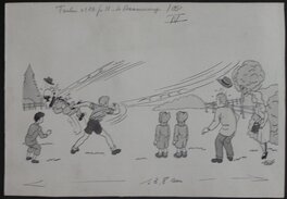 Tibet - Tibet - Premières illustrations -  journal Tintin - 1951 - Illustration originale
