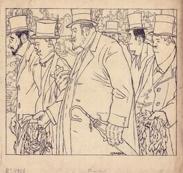 Richard Graef - Richard Graef - Funeral Scene - Original Illustration