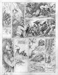 Mohamed Aouamri - La quête de l'oiseau du temps - T06 - Planche 27 - Crayonné - Planche originale