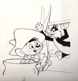 Anna Maria Falcetti - Speedy Gonzales et Sylvestre - Planche originale