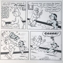 André Schwartz - Schwartz : Planche de Pifou album 50 P. 109 1974 - Comic Strip
