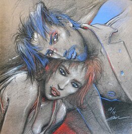 Enki Bilal - Bilal, Julia et Roem (réhaut) - Original art