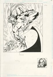 Joe Phillips - Wildstorm Swimsuit #76 : Warblade skateboard - Original Illustration