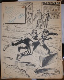 René Pellos - Poursuite - Original Illustration