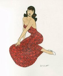 Philippe Berthet - Pin-Up - Dottie - Illustration originale