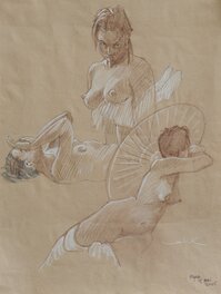 Régis Loisel - Croquis - nu - Illustration originale