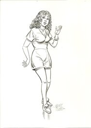Eddy Paape - Laura - dessin original pour un portfolio. - Illustration originale