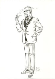 Eddy Paape - Hugo Kala - dessin original pour un portfolio. - Original Illustration