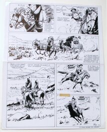 Kline - Loup NOIR - DILIGENCE EN PANIQUE !! - Planche originale